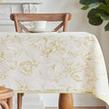jinchan Yellow Floral Linen Rectangle Table Cloth 50 x 84 Inch | Elegant floral by JINCHAN