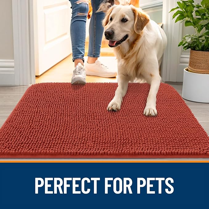 OLANLY Dog Door Mat for Muddy Paws 50x30, Absorbs Moisture and Dirt, Absorbent - Image 6
