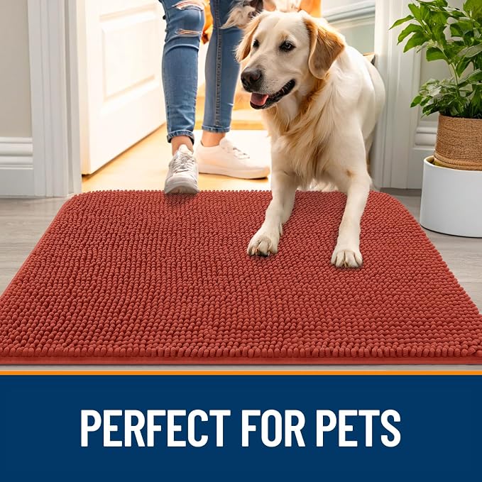 OLANLY Dog Door Mat for Muddy Paws 40x32, Absorbs Moisture and Dirt, Absorbent - Image 6