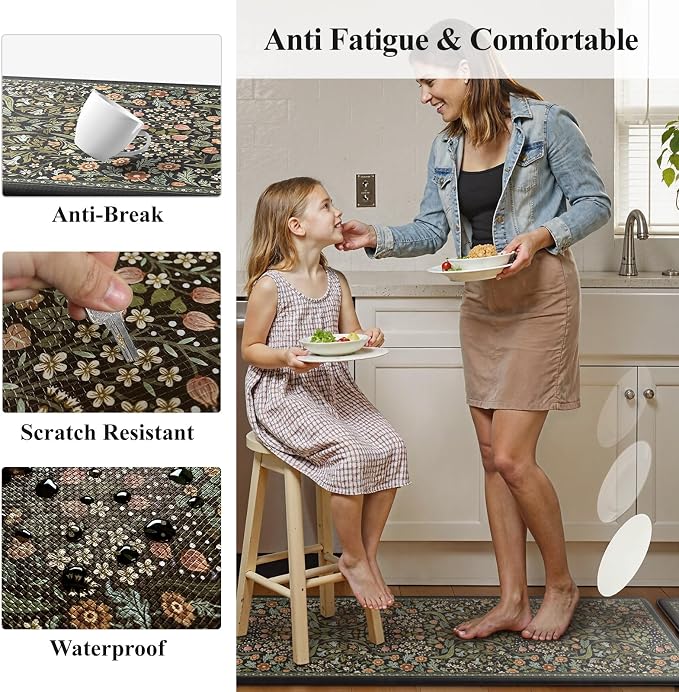 Collive Kitchen Mats Cushioned Anti Fatigue, Non Slip Waterproof Kitchen Floor - Image 6