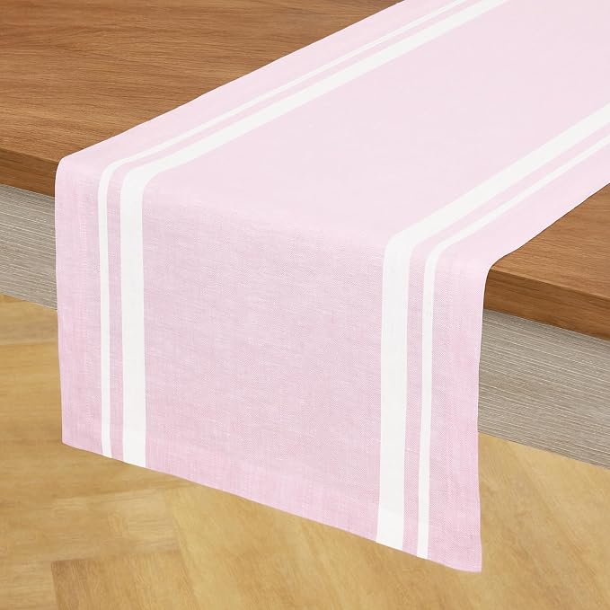 Solino Home 100% Pure Linen Table Runner, 14 x 36 in, end tables, coffee tables - Image 2