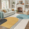 DCX Abstract Machine Washable 5x7 Rug, Mid Century Modern Rug by DCXWashableRug