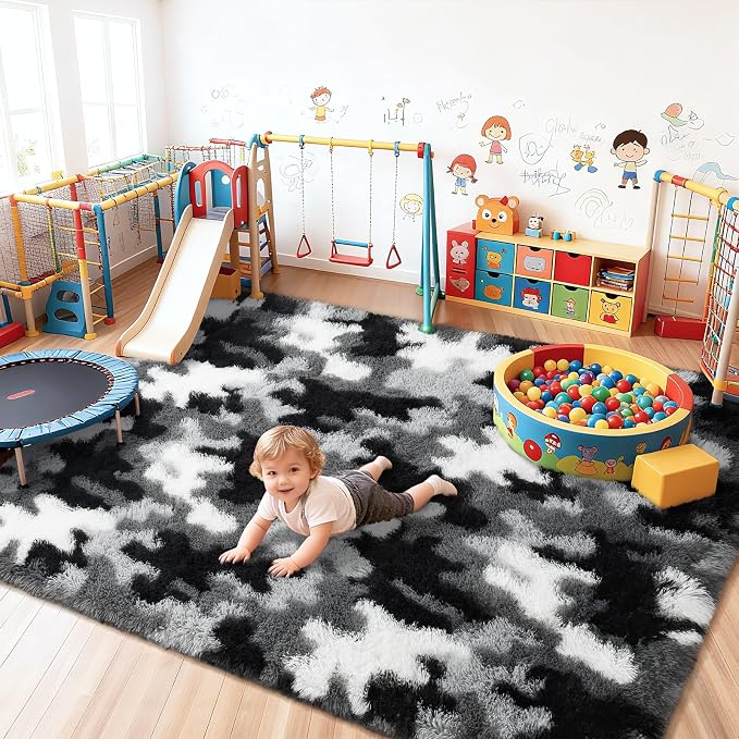 AROGAN Soft Fuzzy Kids Rugs for Girls Room Playroom 4x6 Feet, Fluffy Cute by AROGANAREARUG