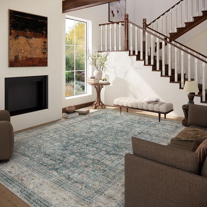 Machine Washable Living Room Rug: 5x7 Area Rugs - Image 3