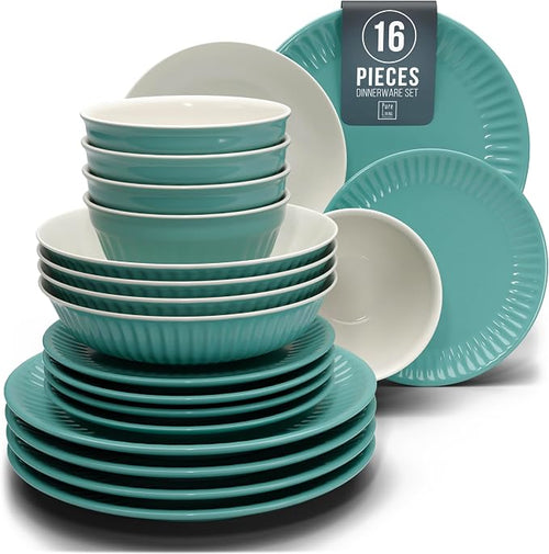 16 Piece Stoneware Dinnerware Set by PURELIVING