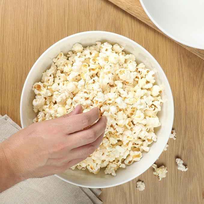 Gibson Home Extra Large Serving Bowls Set of 2-100 oz 10-Inch White Porcelain - Image 5