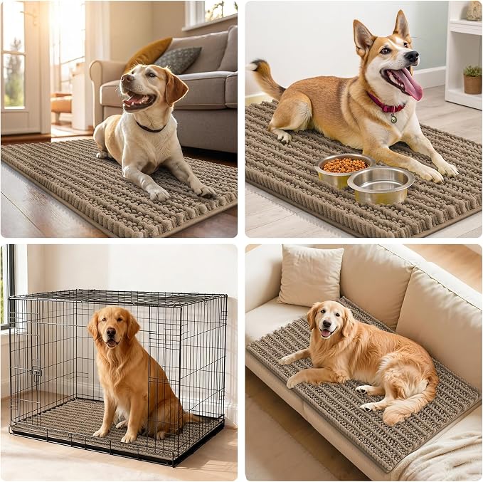 Smiry Dog Door Mat for Muddy Paws 40x24, Absorbent Dirt Trapper, Non-Slip - Image 7