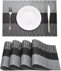 HeloHo Black Placemats Set of 4 Heat-Resistant Washable Place Mats Non-Slip by HeloHo