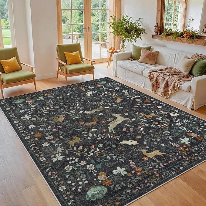 6x9 Area Rugs Washable Rug: Large Boho Living Room Rug Soft Non-Slip Low Pile - Image 8