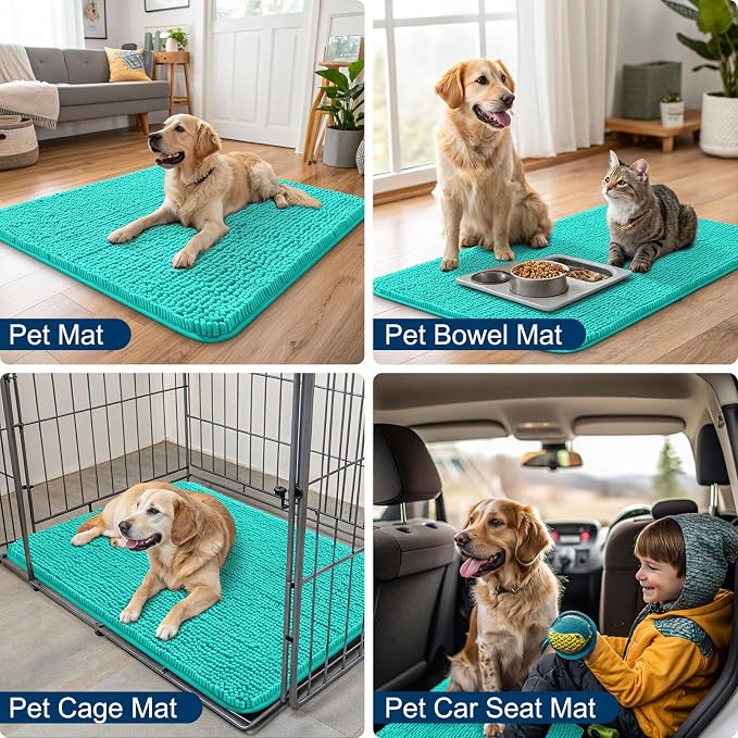 Smiry Dog Door Mat for Muddy Paws 59x32, Absorbent Dirt Trapper, Non-Slip - Image 6