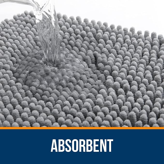 OLANLY Large Bathroom Rugs 45x27, Extra Soft Absorbent Chenille Bath Rugs - Image 4