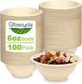 6oz Small Compostable Paper Bowls, 100 Pack Biodegradable Bagasse | by Unknown