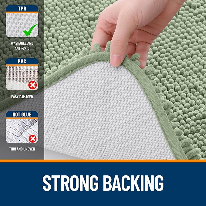OLANLY Large Bathroom Rugs 59x35, Extra Soft Absorbent Chenille Bath Rugs - Image 6