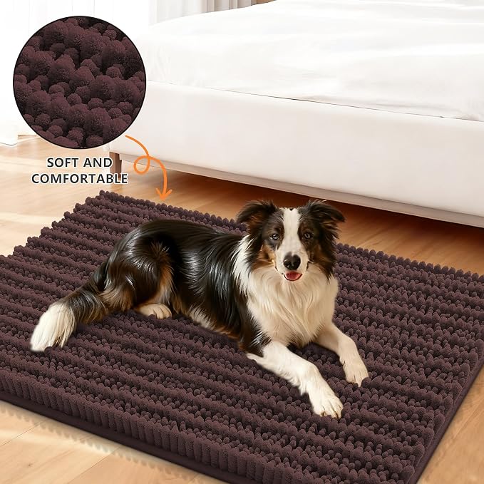 Smiry Dog Door Mat for Muddy Paws 59x20, Absorbent Dirt Trapper, Non-Slip - Image 2