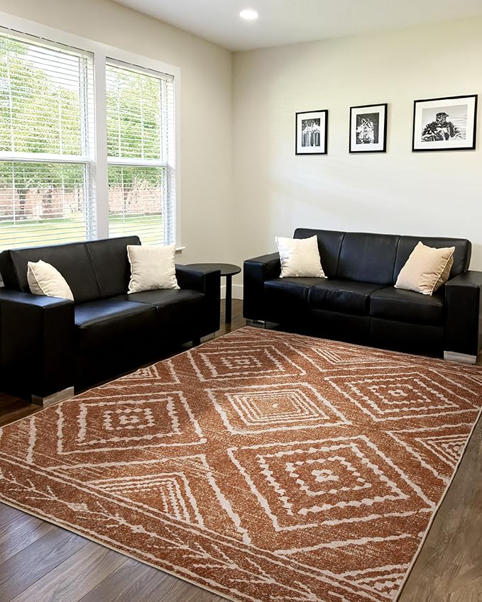 BESTSWEETIE Area Rug 6x8 Rug Machine Washable Non-Slip Low Pile Print Pattern - Image 9