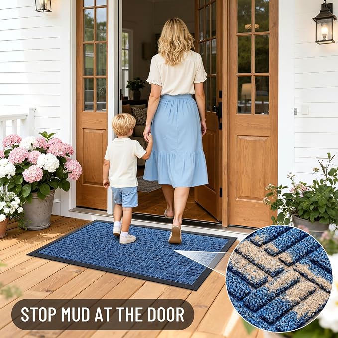 OLANLY Front Door Mat Outside Entrance 33x21, Heavy Duty Sturdy Natural Rubber - Image 6