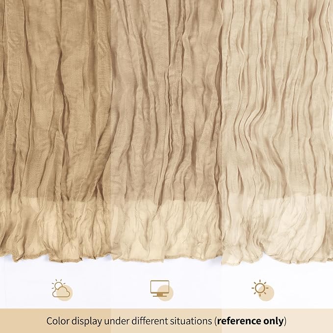 12 Pack Beige Cheesecloth Table Runner 17x108 Inch Semi Sheer Boho Gauze Cheese - Image 8