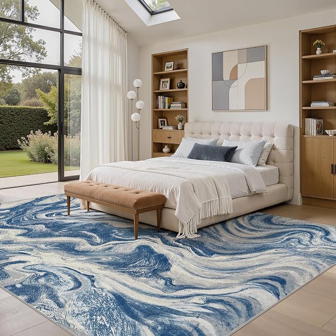 DMOYEST 5x7 Washable Area Rug for Living Room, Non Slip Abstract Rugs, Modern - Image 6