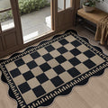 Checkered Easy Jute Front Door Mat, 2.6x4 Washable Entryway Rug Non Slip Small by LORWER