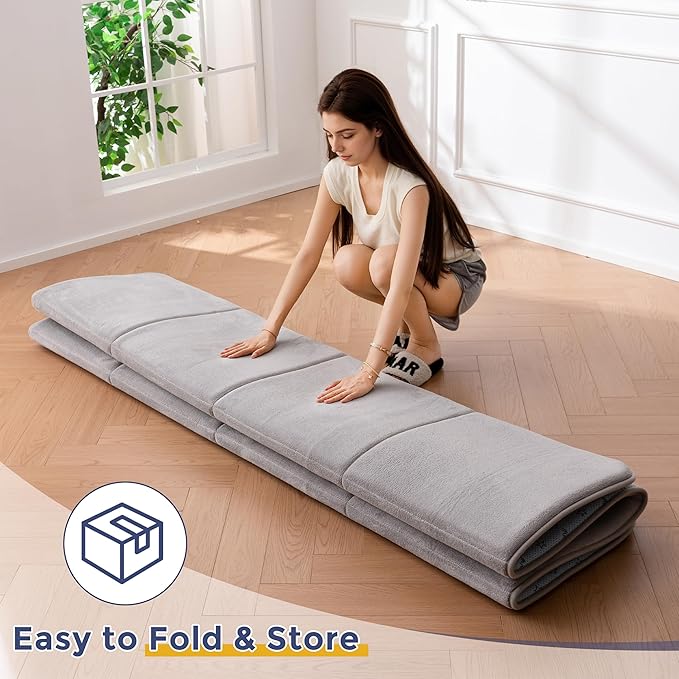 MAXYOYO 1.2" Thick Baby Play Mat for Floor, 78"x 78" Foldable Playpen Mat, Tummy Time Foam Mats Ultra Soft Support, Padded Carpet with Non-Slip Backing for Infant,Kids and Toddler Crawling, Grey