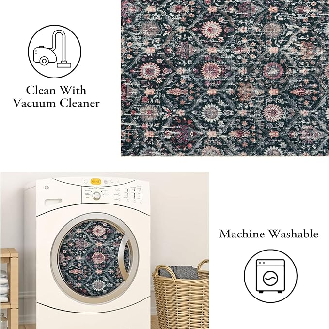 Lahome Moroccan Trellis Washable Runner Rug, 2x6 Kitchen Runners - Image 3