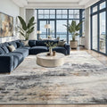 Toneed Abstract Area Rug 6x9 Modern Washable Rug Soft Non Slip Rug Low Pile by Toneed