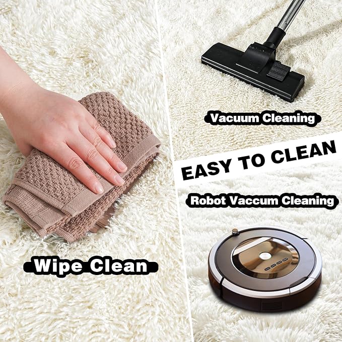 Area Rugs for Living Room 6x9, Ultra Soft Fluffy Rug for Bedroom, Modern Shaggy - Image 4