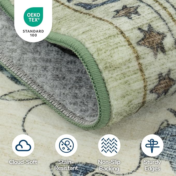 Lessymo Washable Area Rug for Living Room, 9x12 Large Rugs - Image 6