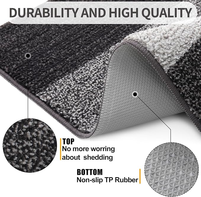 Kitinjoy Indoor Outdoor Door Mat, 44x24 Non-Slip Absorbent Dirt Trapper - Image 3