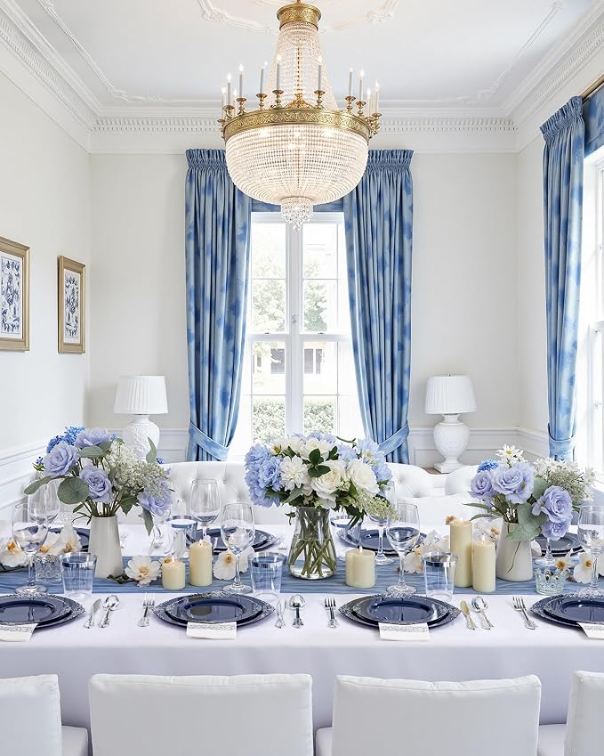 175pcs Blue and Silver Plastic Plates - Image 6