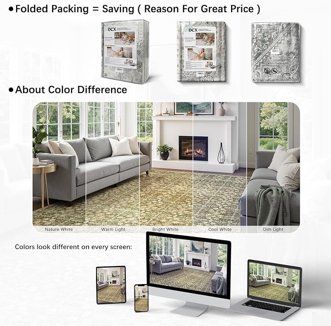 DCX 2x3 Neutral Rug, Kid & Pet Friendly - Image 4