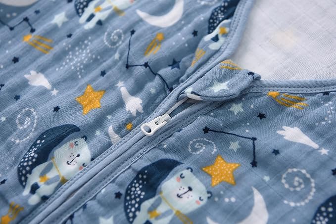 Baby Sleep Sack 6-12 Months Wearable Blanket for Babies 100% Organic Cotton 2-Way Zipper YKK 0.5 TOG Toddler Sleeping Sacks Bears