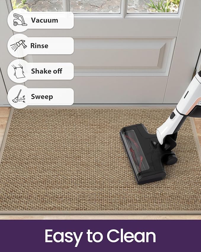 DEXI Ultra Thin Entryway Indoor Door Mat 24x36, Non Slip Rubber Backing Inside - Image 8