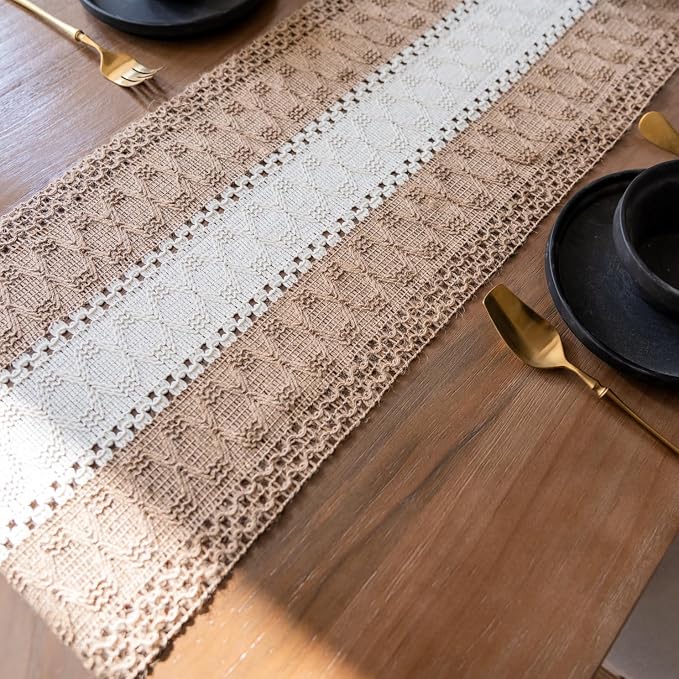 EMMTEEY Boho Table Runner with Tassels 36 Inches Long, Scratch & Heat Resistant - Image 7