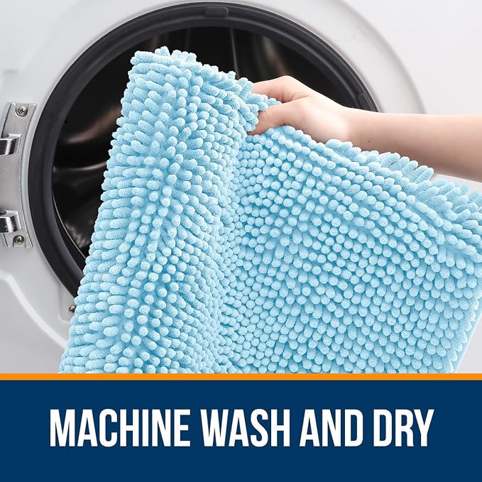 OLANLY Large Bathroom Rugs 50x30, Extra Soft Absorbent Chenille Bath Rugs - Image 5