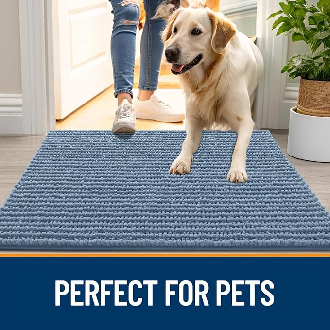 OLANLY Dog Door Mat for Muddy Paws 47x20, Ultra Absorbent Chenille Mud Doormat - Image 6