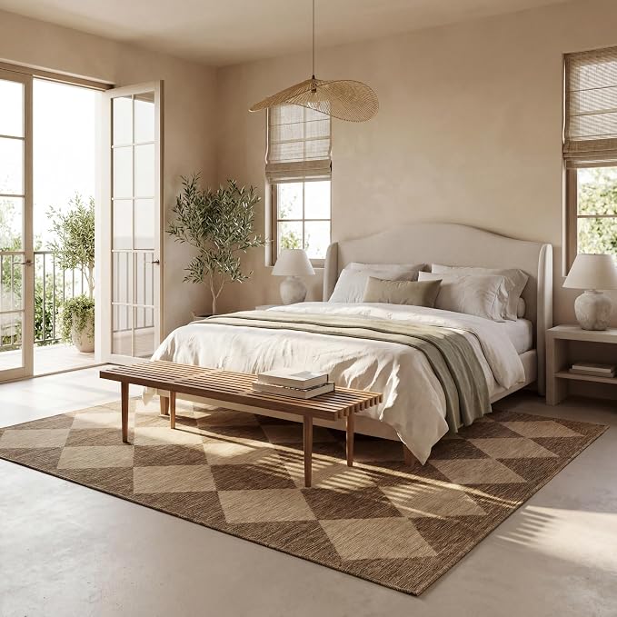nuLOOM Outdoor Performance Collection Sabina Trellis Brown/Ivory, Soft and Cozy - Image 4