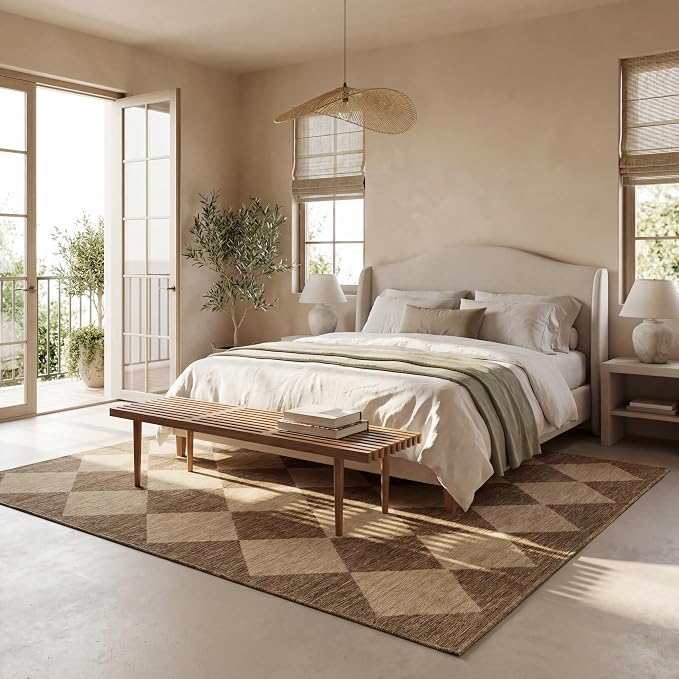 nuLOOM Outdoor Performance Collection Sabina Brown/Ivory, Soft and Cozy - Image 4