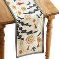 bilin gaier Designer French Linen Long Table Runner, Floral Pattern, Dining by bilingaier