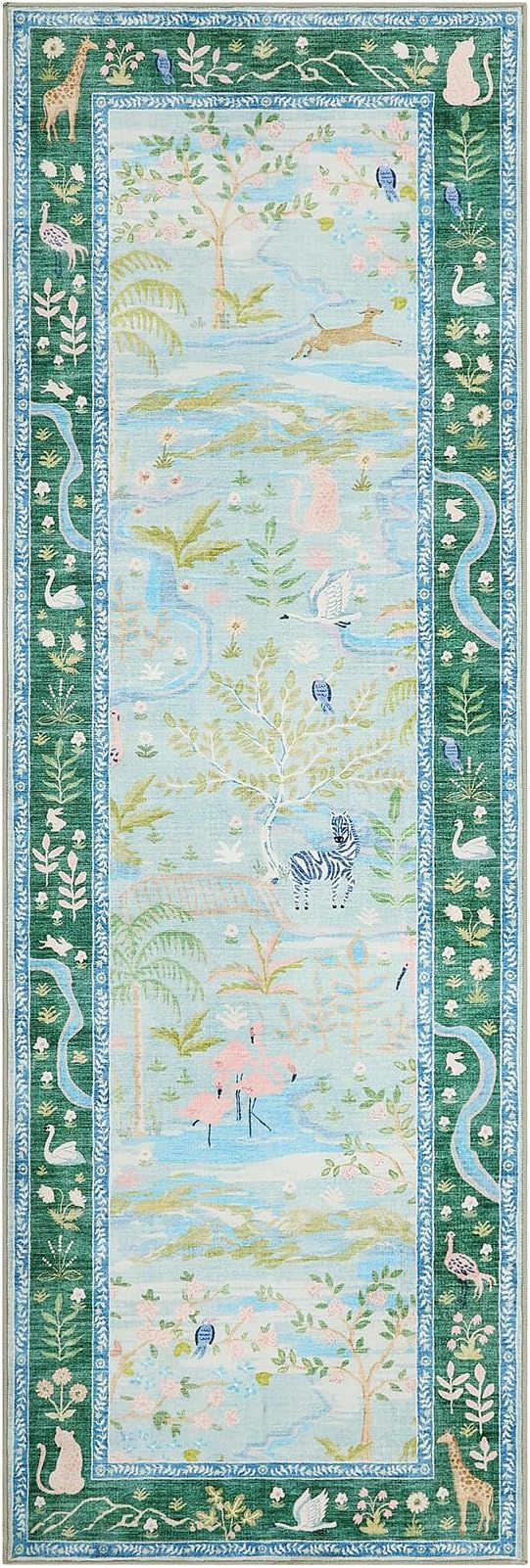 Long Runner Rug for Hallway 2x8 Whimsical Woodland Throw Runner Carpet Non Slip - Image 4