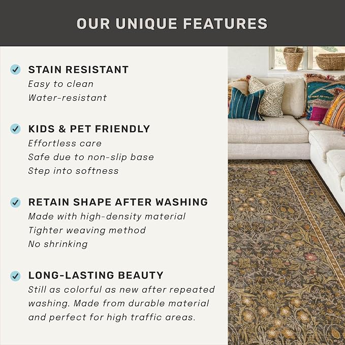 Hazo Haus Washable Living Room Rug 10x12 - Image 7