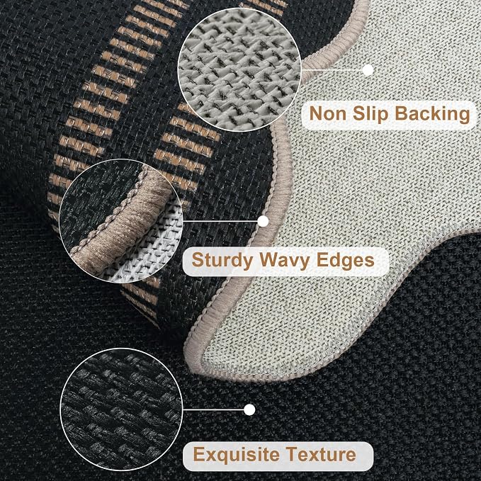 Modern Hallway Runner Rug, 2x6 Washable Easy Jute Rugs - Image 4