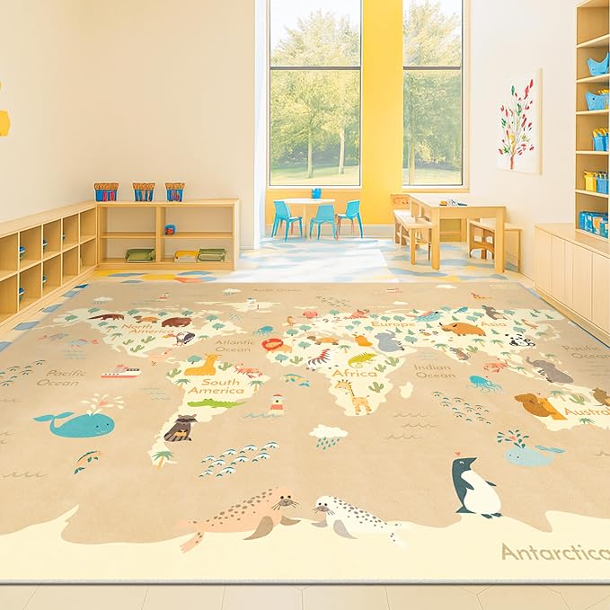 Hazo Haus Large Kids Rugs for Classroom by HazoHaus