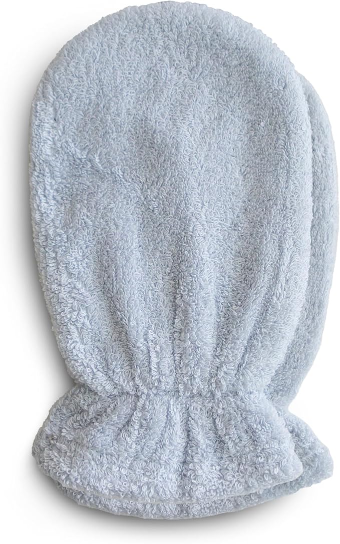 mushie Baby Bath Mitt | Organic Cotton | Pack of 2 (Baby Blue)