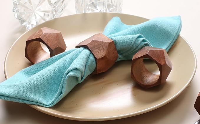 ALPHA Living HOME Wooden Napkin Rings Set of 12 - Image 7