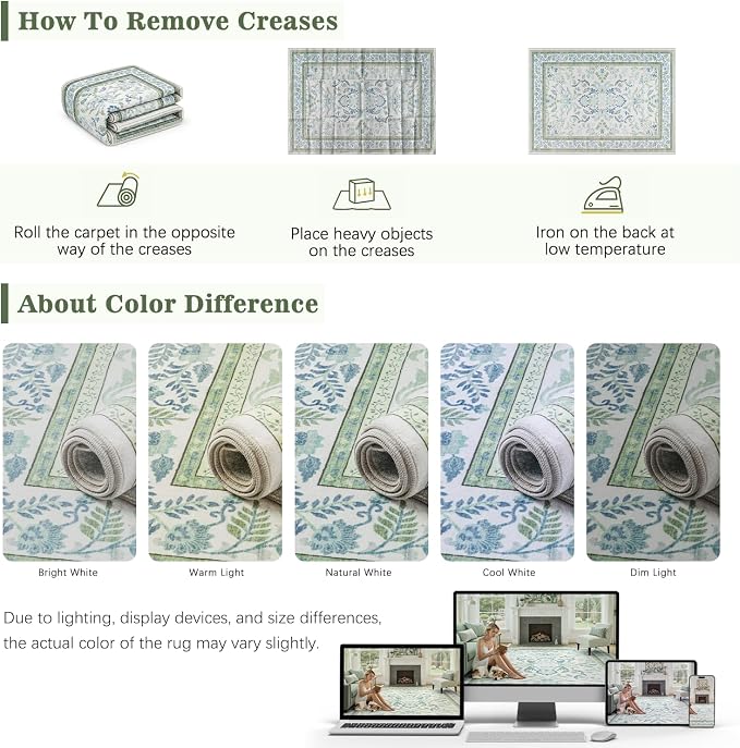 DCX Green 9x12 Rug, Kid & Pet Friendly - Image 4