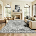 9x12 Area Rug for Living Room-Vintage Farmhouse Boho Floral Washable Stain by Unknown