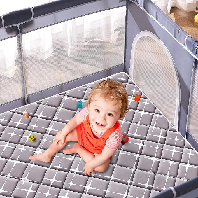 Baby Play Mat - 71" X 59",Premium Thicker Foam One-Piece Crawling Mat, Machine Washable, Extra Large Anti-Slip Activity Playmat for Babies, Toddlers & Infants