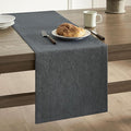 Basic Linen Style Table Runner, 14x48 Inch Charcoal | Mitered Corner Design by ZEEMARTONLINE