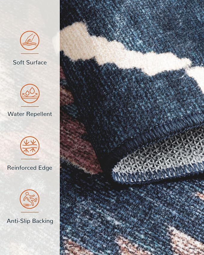 BESTSWEETIE Area Rug 3x5 Rug Machine Washable Non-Slip Low Pile Print Pattern - Image 2
